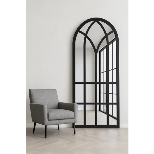 Lustro okno loft ze szprosami MDF - RAMONA - kolor ramy do wyboru